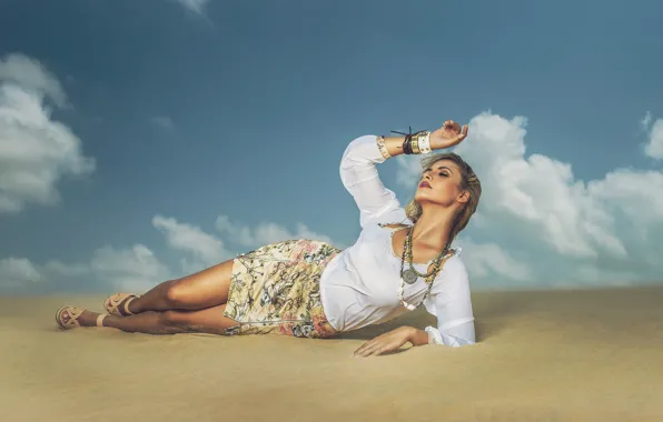 Песок, пустыня, модель, Andreia Schultz