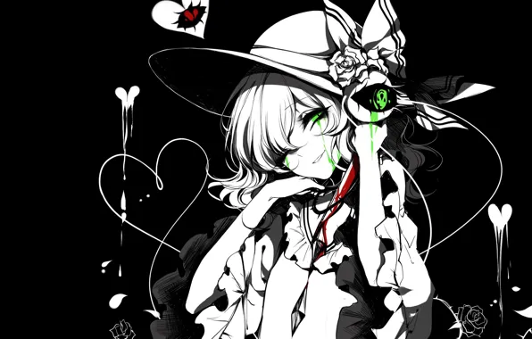 Глаза, девушка, Touhou, Тохо, Тоухоу, аниме игра