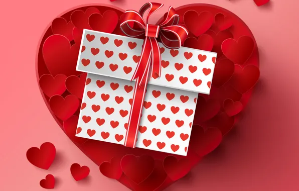 Подарок, сердце, love, heart, romantic, Valentine's Day