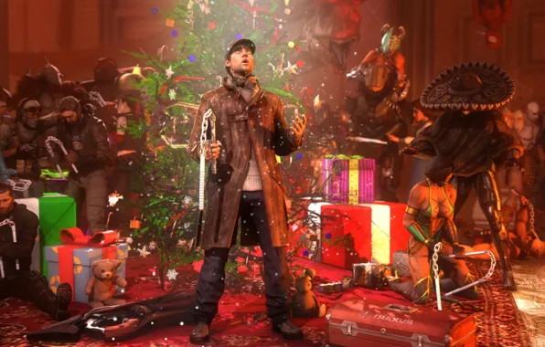 Картинка праздник, елка, новый год, рождество, подарки, Halo, christmas, mass effect