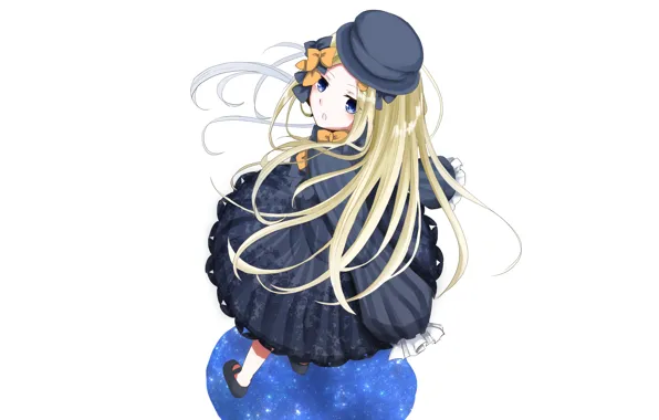 Взгляд, аниме, арт, девочка, белый фон, Fate Grand Order, Судьба великая кампания, Abigail Williams