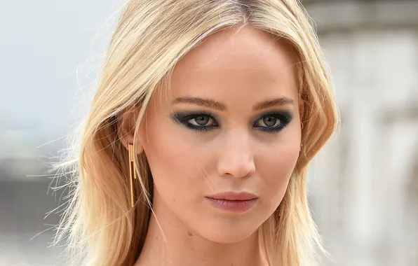 Портрет, актриса, блондинка, красотка, боке, Jennifer Lawrence, Дженнифер Лоуренс