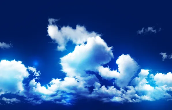 Картинка небо, облака, свет, насыщенность
