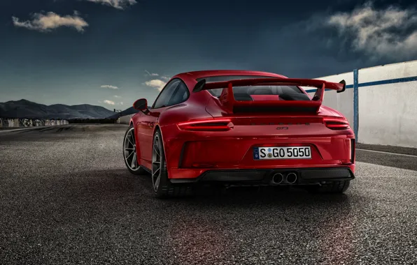 911, Porsche, спойлер, порше, красная, GT3