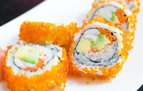 Картинка икра, rolls, sushi, суши, роллы, начинка, японская кухня, Japanese cuisine