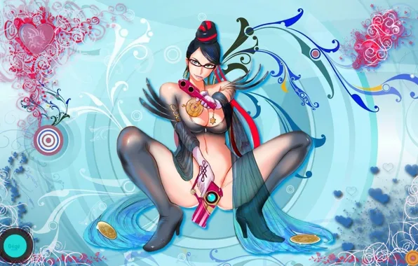 Девушка, пистолеты, Sexy, bayonetta