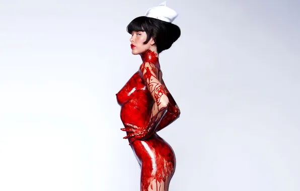 Девушка, фон, фильм, актриса, кровища, Пас де ла Уэрта, Медсестра 3D, Paz de la Huerta