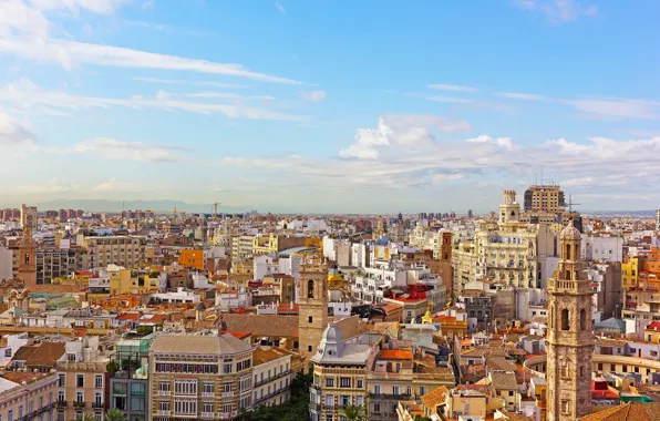 Картинка небо, здания, Испания, Валенсия