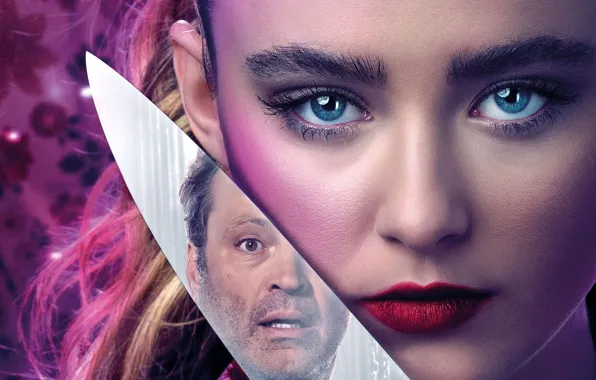 Девушка, отражение, лезвие, нож, постер, ужасы, комедия, Vince Vaughn