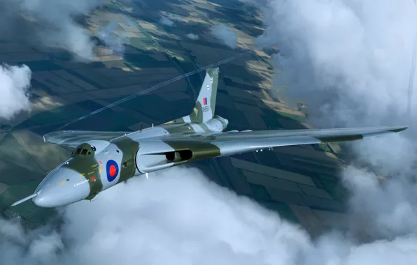 Картинка облака, полет, бомбардировщик, стратегический, RAF, Avro, Vulcan