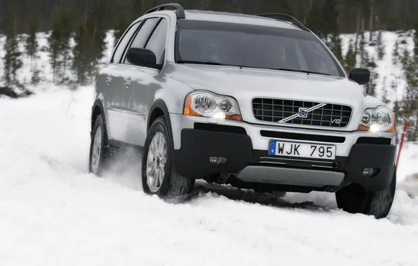 Зима, снег, Volvo