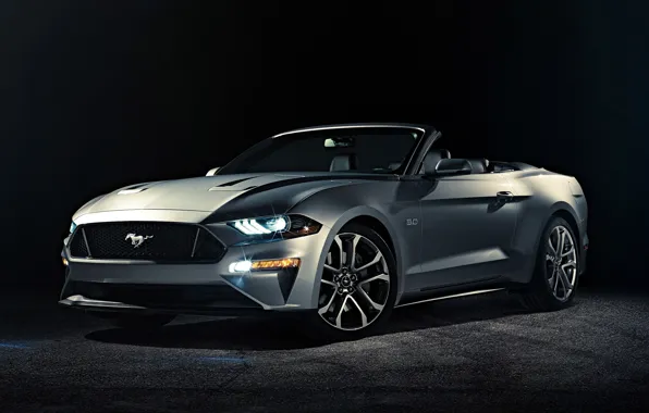 Mustang, Ford, Front, Convertible, 2017