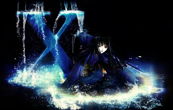 Брызги, тьма, японка, катана, art, CLAMP, черная магия, Arashi Kishuu