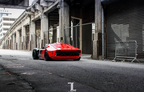 Красный, Авто, Черный, Lamborghini, Машина, Суперкар, Miura, Рендеринг