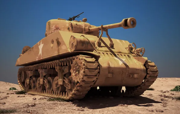 Картинка танк, средний, Sherman, M4A3, MAX, 3Ds