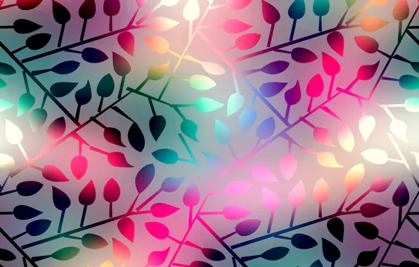 Листья, фон, colorful, abstract, background, leaves, shining