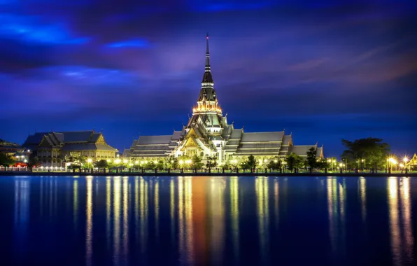 Свет, отражения, lights, золото, Таиланд, gold, thailand, reflection