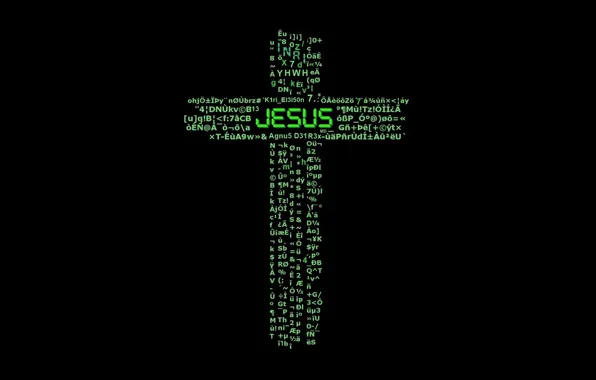 Green, art, God, tecnology, computer art, Jesus, display, Jesus Christ