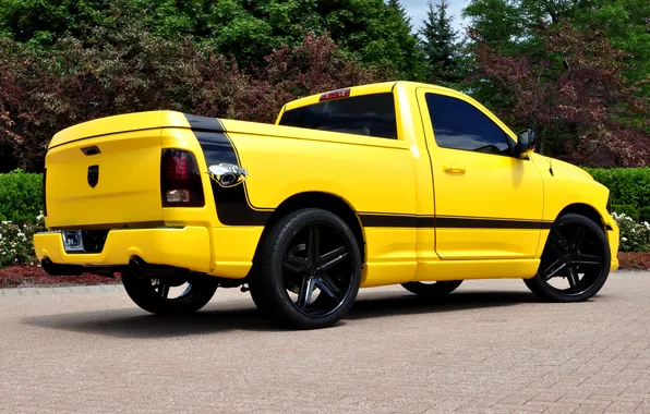 Dodge, yellow, 1500, track, ram, back, rumble bee concept