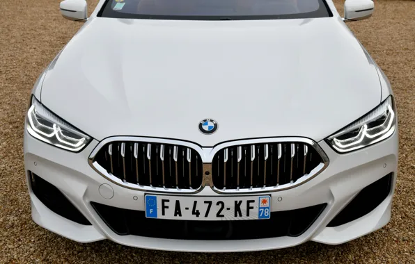 Картинка белый, купе, BMW, перед, 2018, 8-Series, 8er, G15