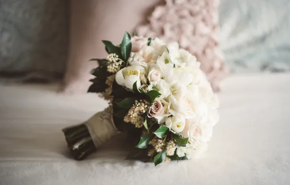 Картинка цветы, розы, букет, свадебный