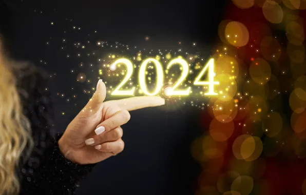 Цифры, Новый год, дата, композиция, 2024, Новый 2024 год