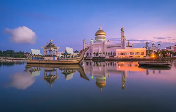 Картинка Brunei, королевская мечеть, Бруней, Sultan Omar Ali Saifuddin Mosque, Bandar Seri Begawan