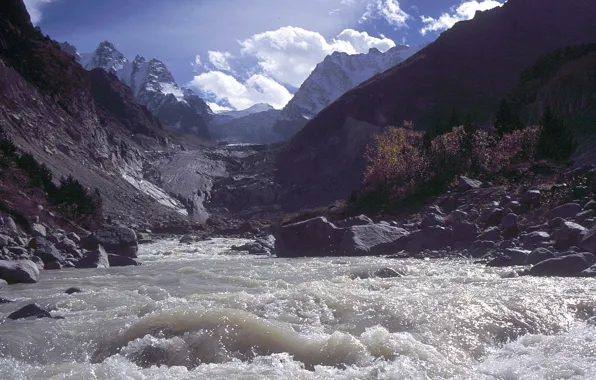 Горы, Река, Water, Mountains, Ледник, Горный Пейзаж