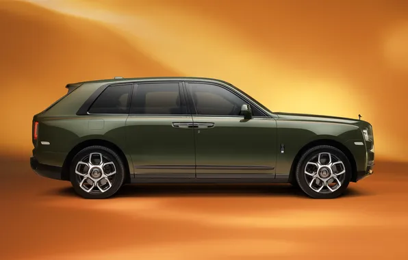 Картинка Rolls-Royce, вид сбоку, Cullinan, Rolls-Royce Cullinan, Fu-Shion: Military Green, Fu-Shion, Military Green