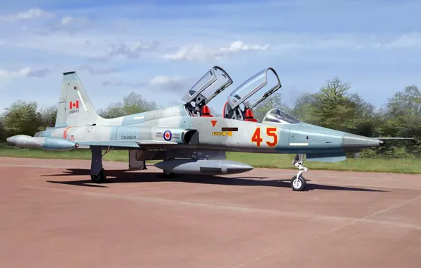 Двухместный учебно-боевой вариант, Freedom Fighter, Northrop Corporation, американский лёгкий многоцелевой истребитель, F-5B, Королевские военно-воздушные силы …