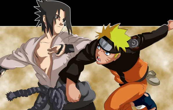 Logo, game, Sasuke, Naruto, man, boy, fight, ninja