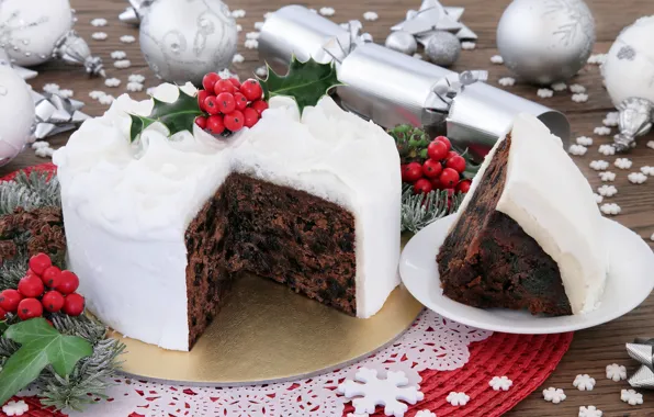 Шары, торт, Новый год, Christmas, выпечка, New Year, декор