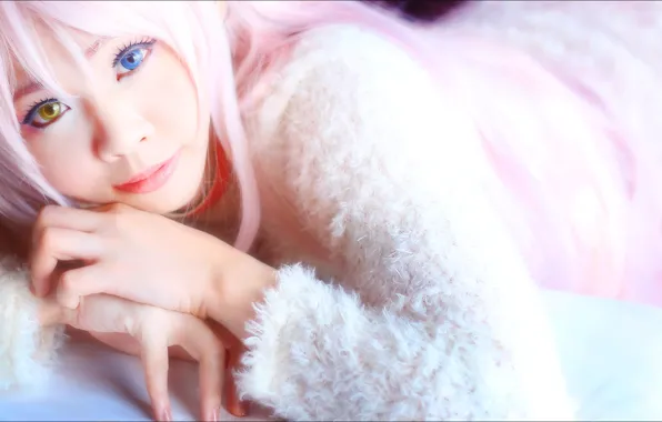 Girl, eyes, sweet, cosplay, asian woman