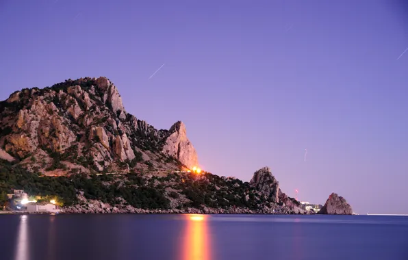 Картинка пляж, ночь, город