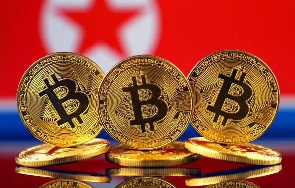 Картинка размытие, флаг, монеты, flag, северная корея, coins, bitcoin, btc