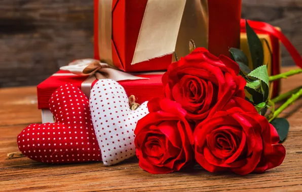 Картинка любовь, праздник, подарок, розы, сердца, love, день валентина, hearts