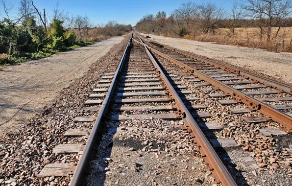 Дорога, путь, обои, рельсы, железная дорога, картинка, шпалы, railway