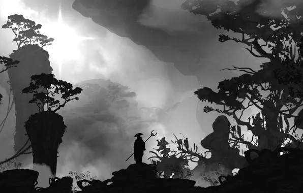 Рисунок, Силуэт, Пейзаж, Арт, Landscapes, Digital Art, TacoSauceNinja, by TacoSauceNinja