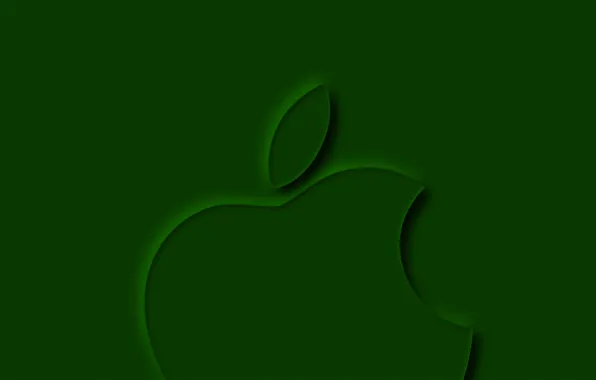 Картинка Apple, minimal, creative, Apple logo, Apple 3D logo, Apple minimalism, green backgrounds, Apple green logo