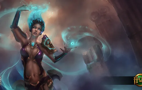 Грудь, девушка, маг, Heroes of Newerth, HoN, Moira