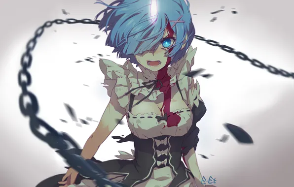 Девушка, демон, цепь, Рем, Re: Zero Kara Hajimeru Isekai Seikatsu