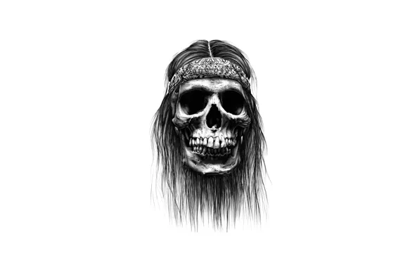Skull, bones, drawing