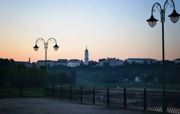 Картинка #город, #могилев, #ратуша, #вечер, #озеро, #обои