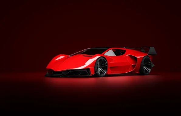 Красный, Авто, Машина, Стиль, Фон, Red, Car, Art