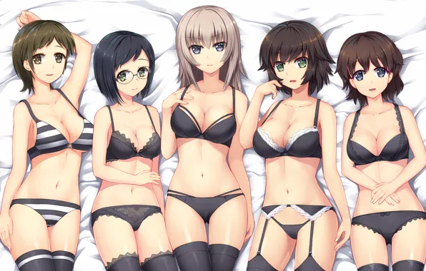 Sexy, lingerie, ass, pantsu, bra, cleavage, panties, thighhighs