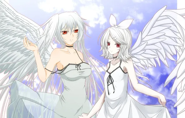 Картинка крылья, ангелы, Hatsune Miku, Vocaloid, Kagamine Rin, Вокалоид