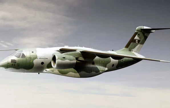 Бразилия, Двухмоторный высокоплан с крылом умеренной стреловидности, Embraer, средний транспортный самолёт, KC-390