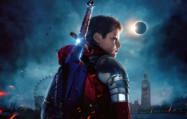 Меч, доспехи, фэнтези, приключения, постер, Tom Taylor, 2019, The Kid Who Would Be King
