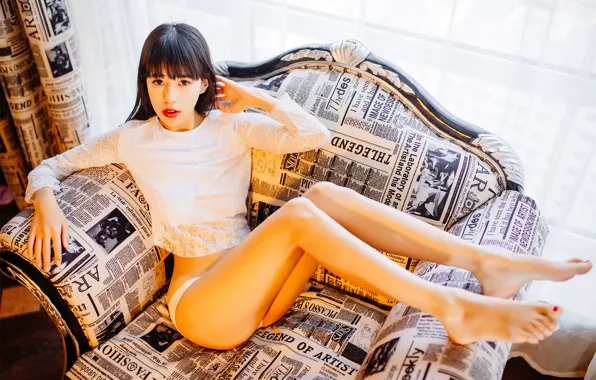 Girl, beauty, asian, teen, leg, innocence