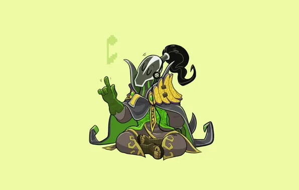 Картинка музыка, наушники, арт, нота, chibi, Dota 2, Rubick, Grand Magus